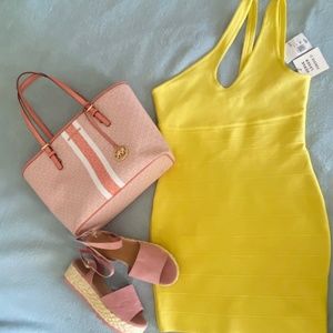 NWT Yellow Bandage Dress Herve Leger x Forever 21
